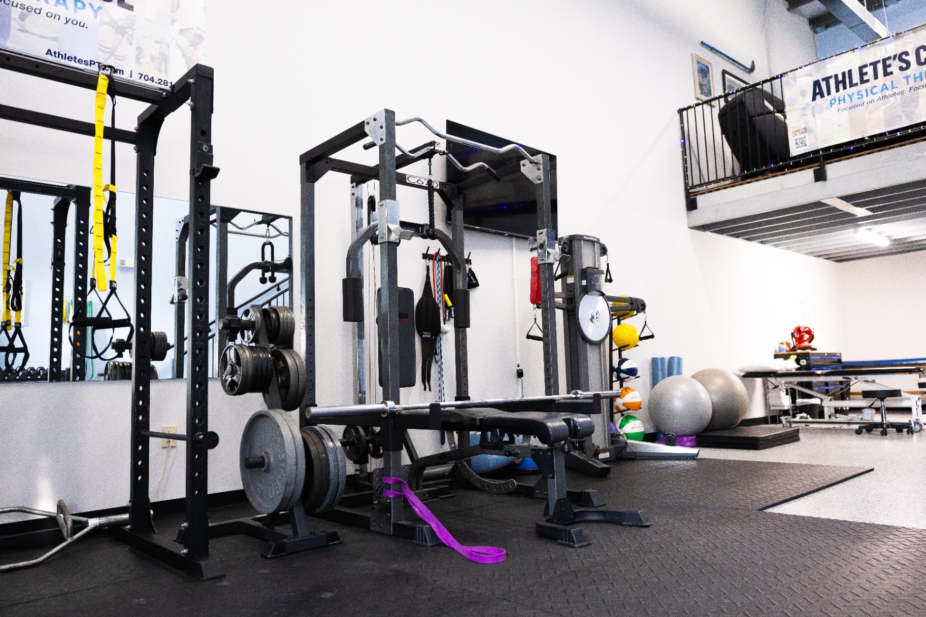 Modern strength training facility at Athlete's Choice Physical Therapy in Fort Mill